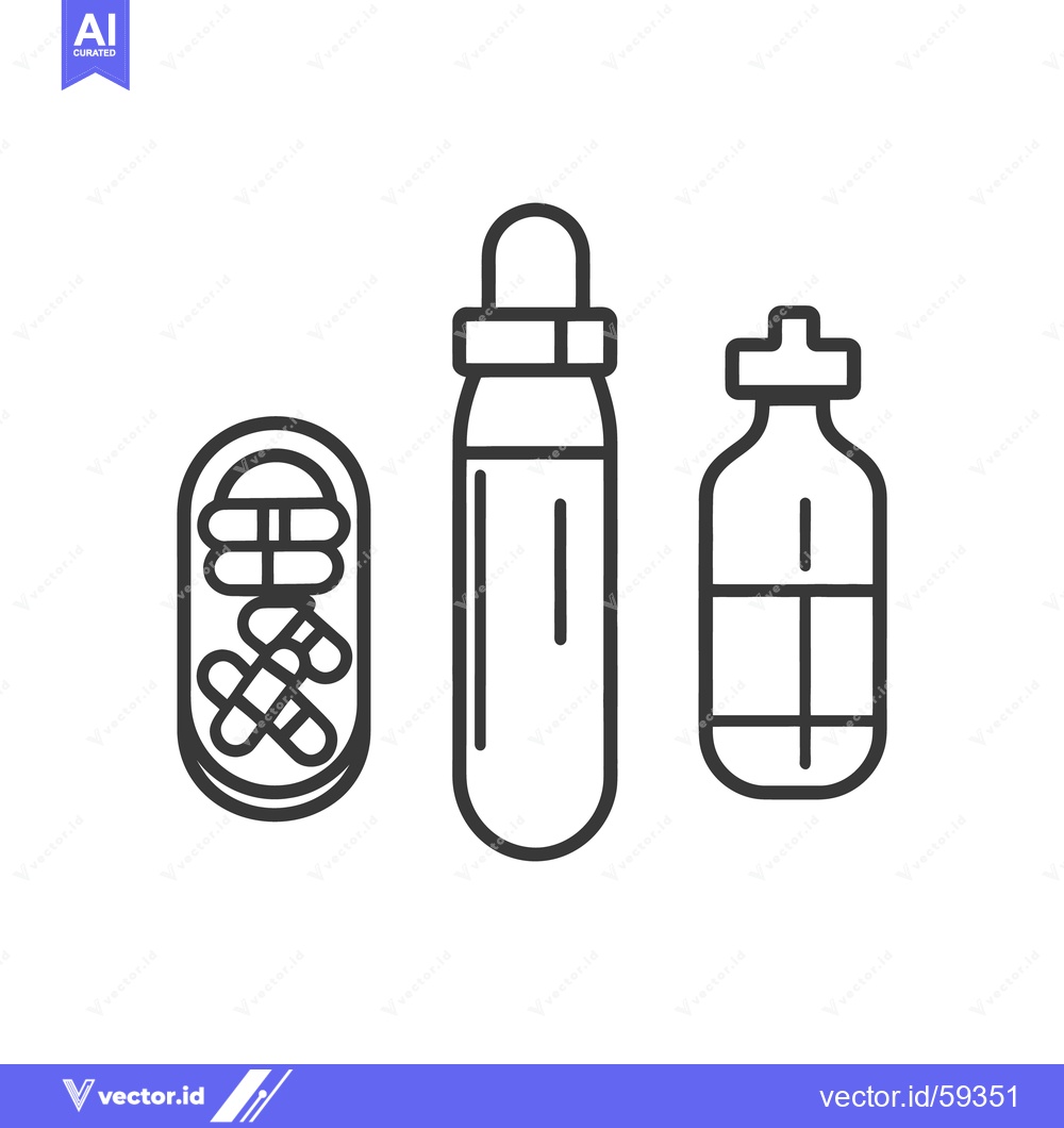 Premium Vector dari Illustrated medicines and containers for various medical applications