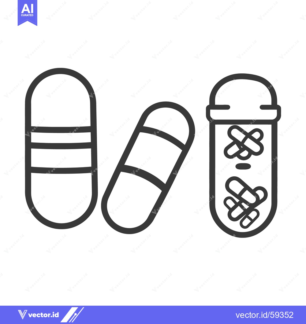 Premium Vector dari An illustration shows medical capsules with a containing vial