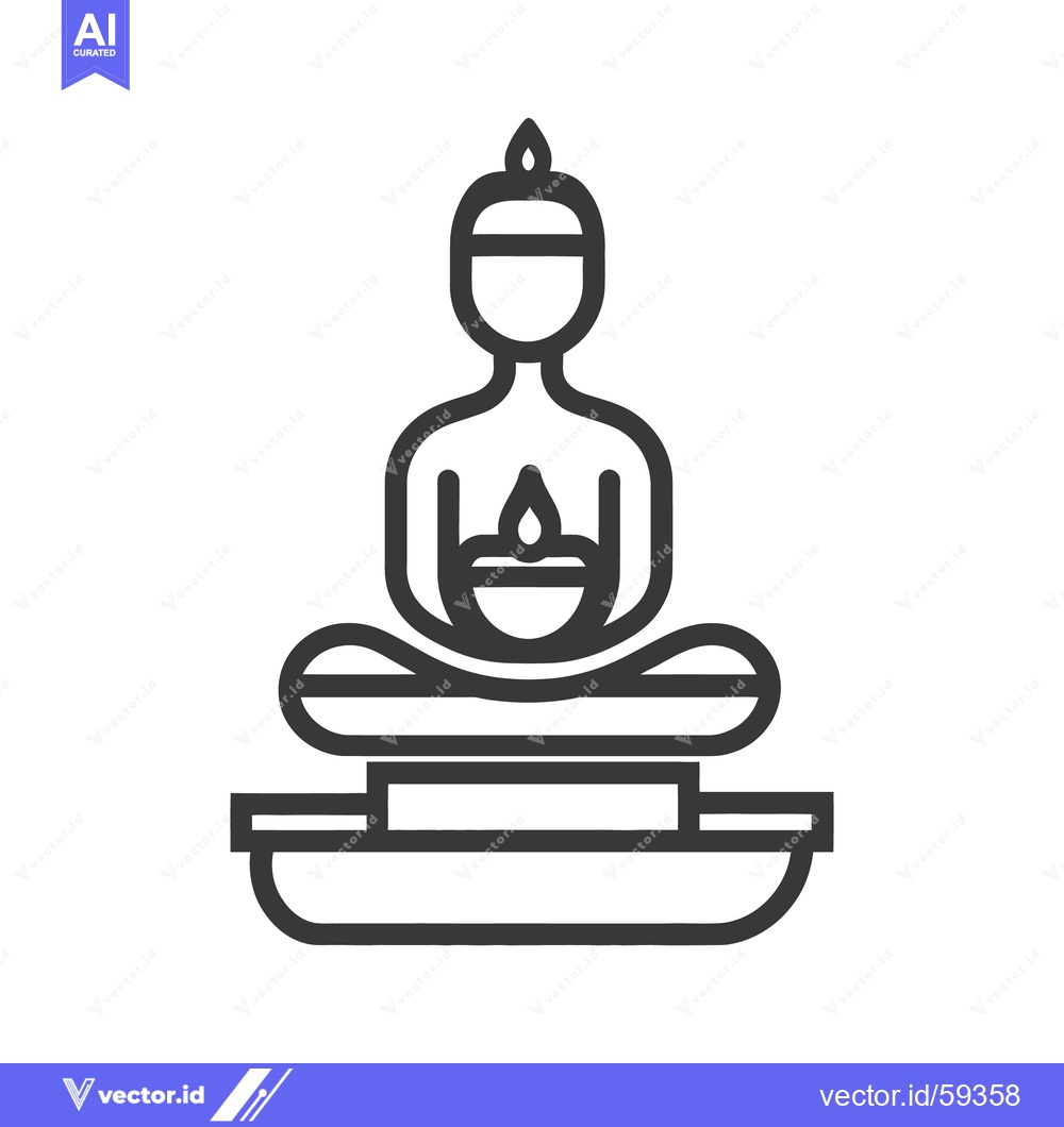 Premium Vector of A seated figure holding a flame within a decorative bowl