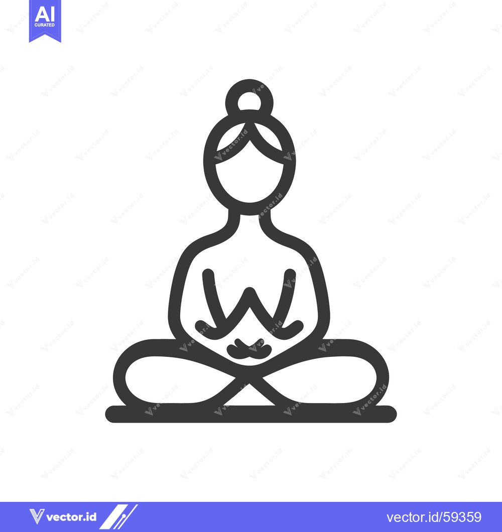 Premium Vector dari The illustrated symbol depicts a person in a meditative posture