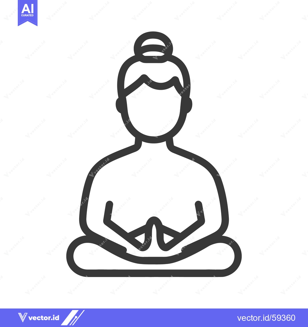 Premium Vector of A seated person meditating with hands clasped in a symbol
