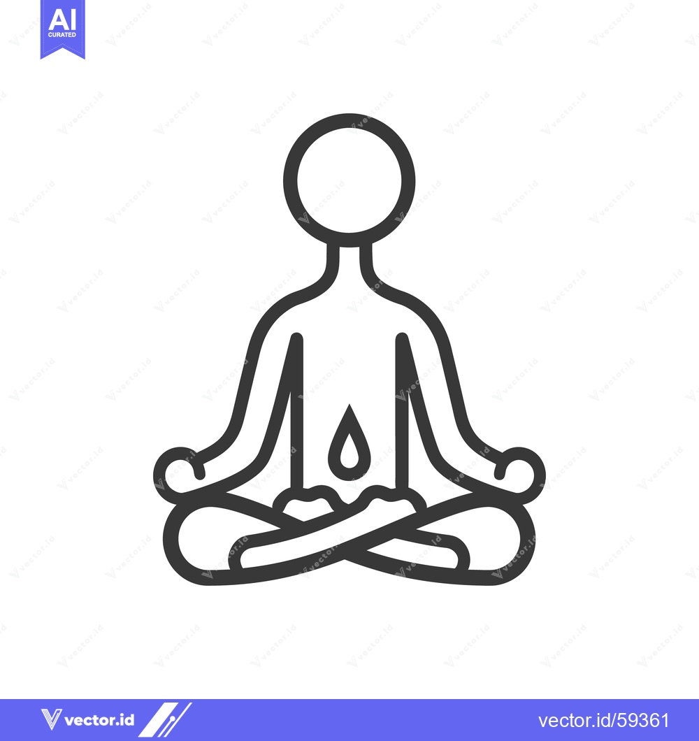 Premium Vector dari A simplified illustration of a person meditating with a flame