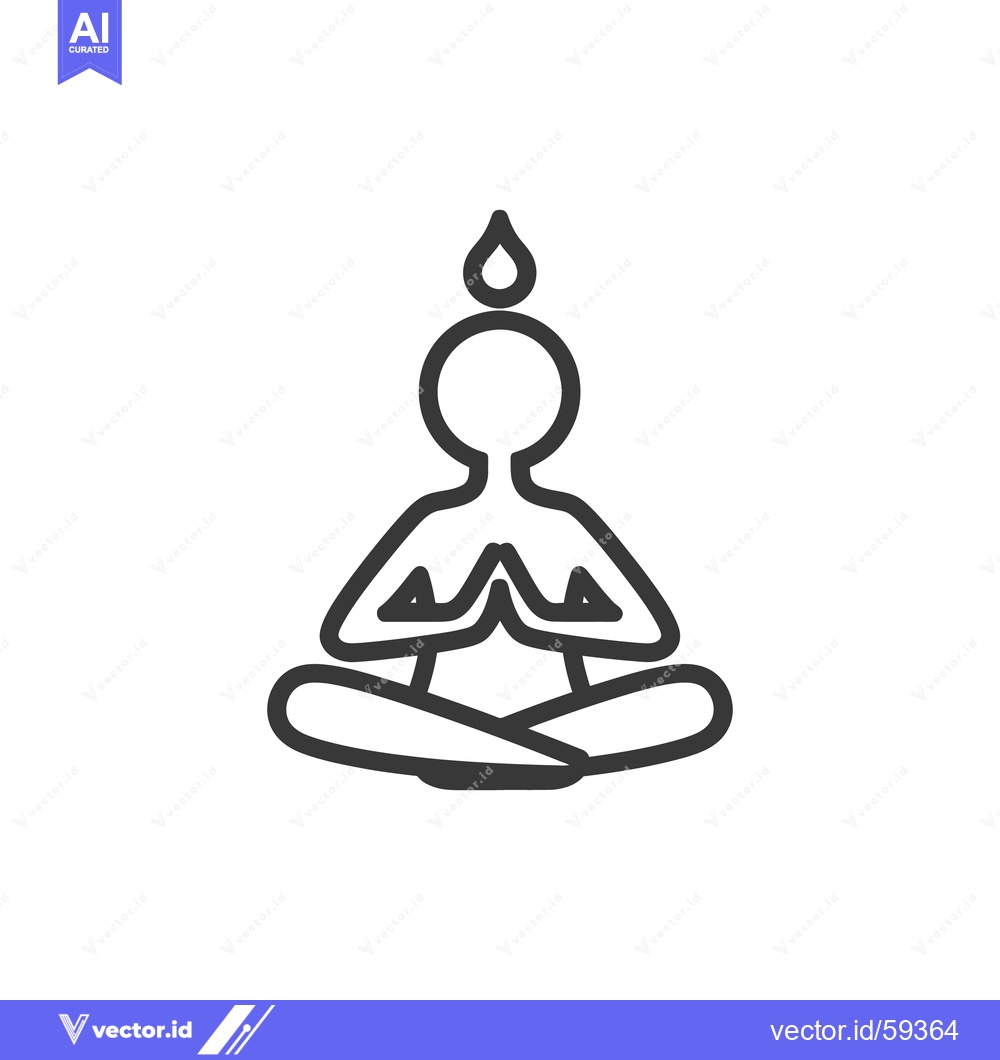 Premium Vector dari A simplistic line drawing depicting a figure in lotus position