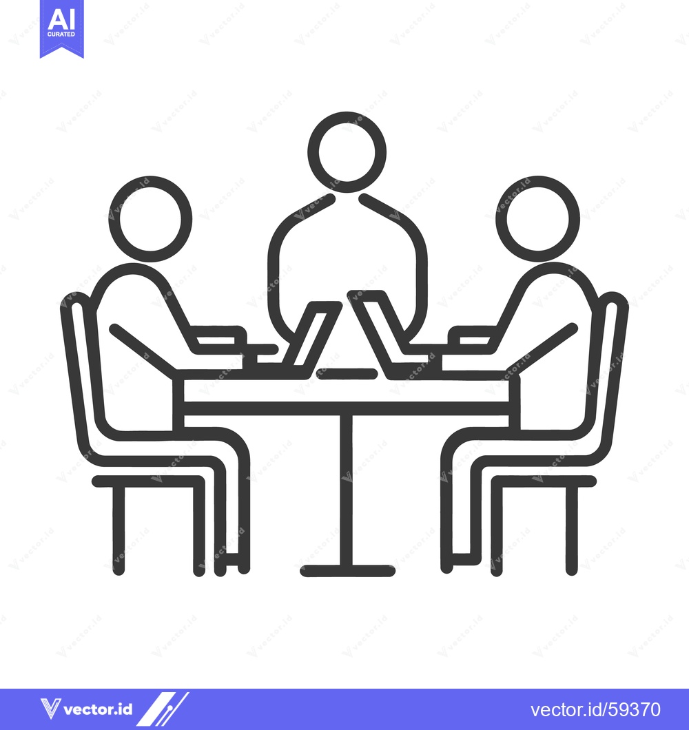 Premium Vector dari Three people are sitting at a table using laptop computers