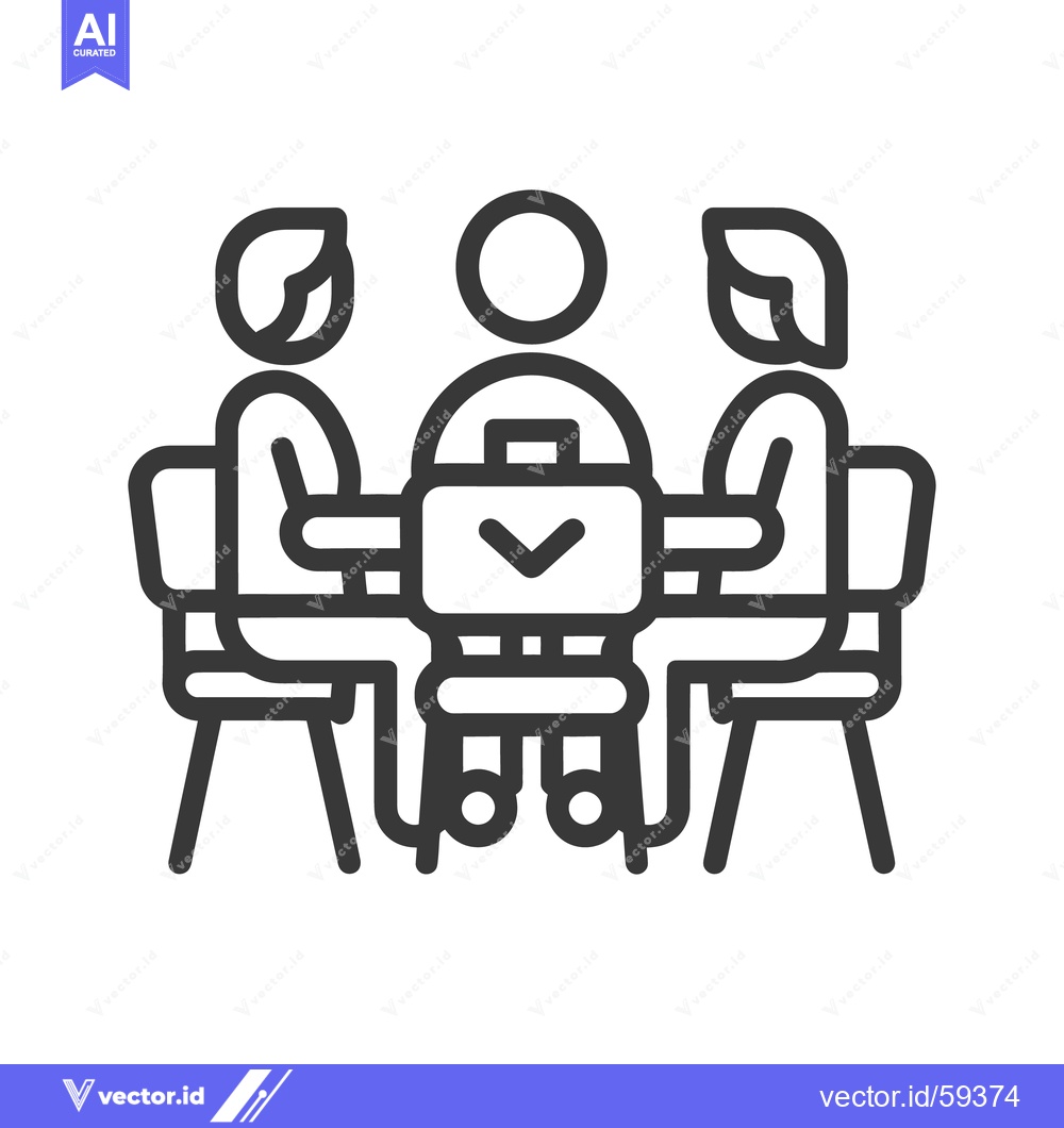 Premium Vector dari Three people are sitting at a table in a meeting room