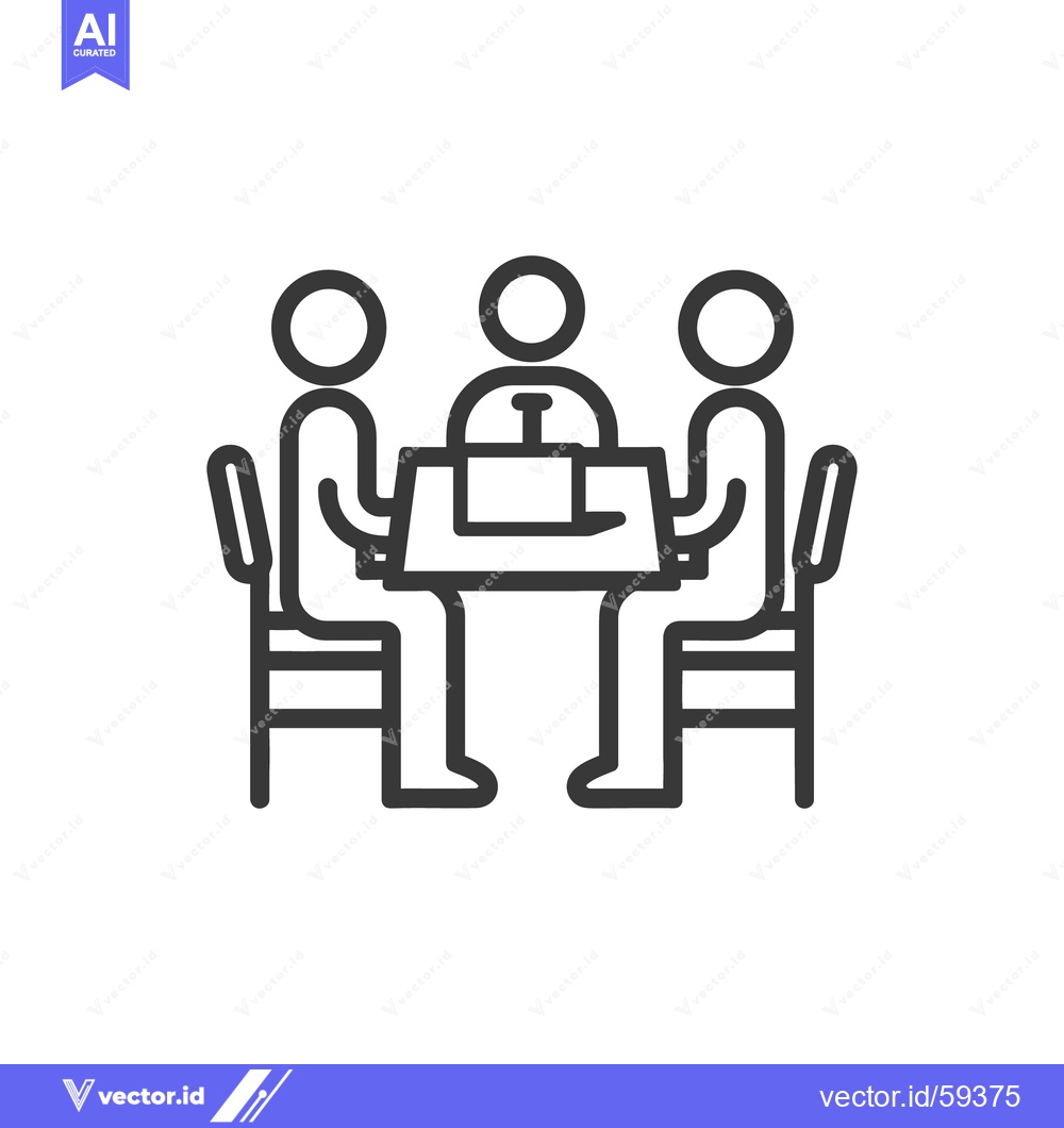 Premium Vector dari Three figures sit at a table participating in a discussion