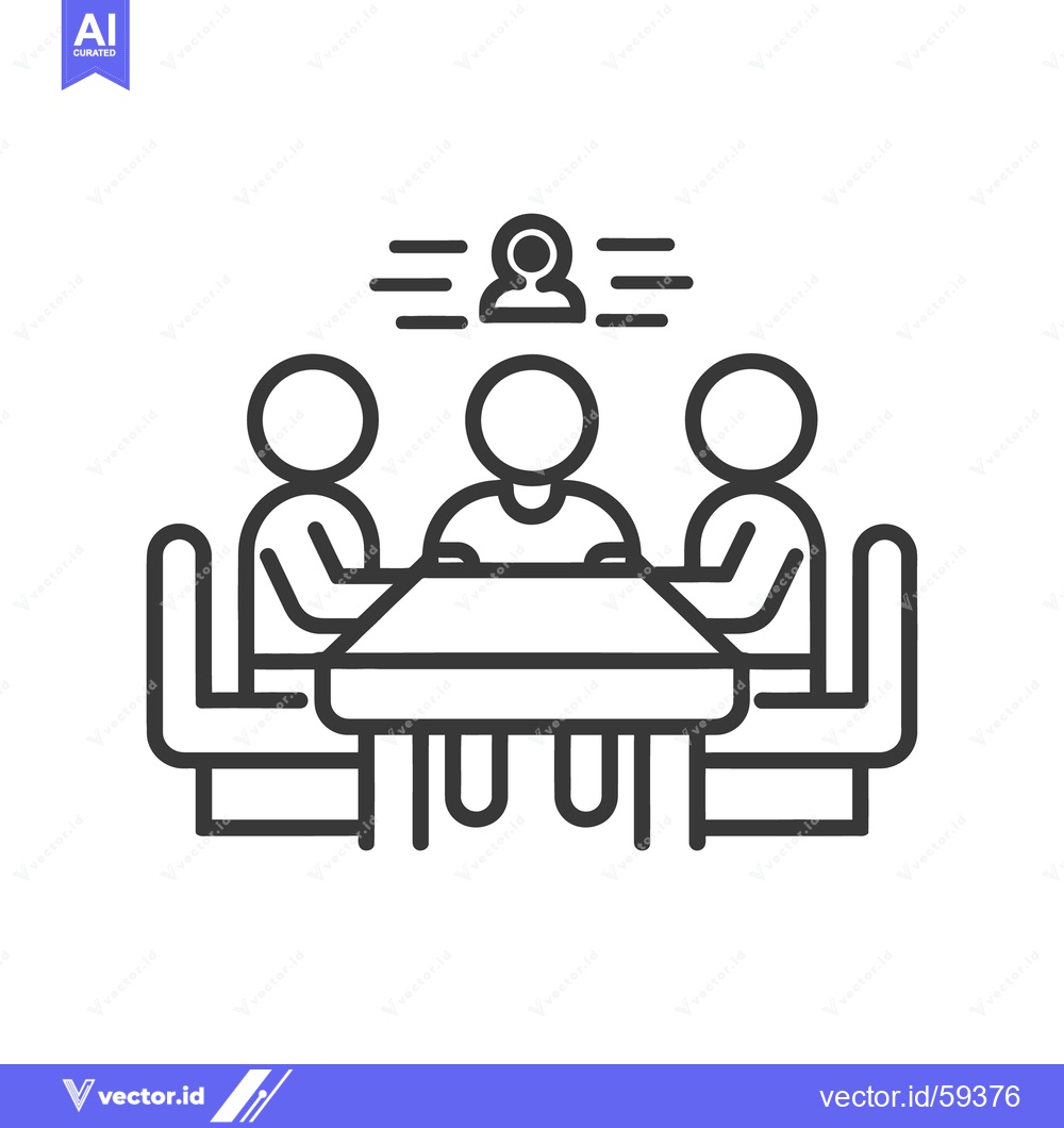 Premium Vector dari Three people sit around a table in a formal meeting