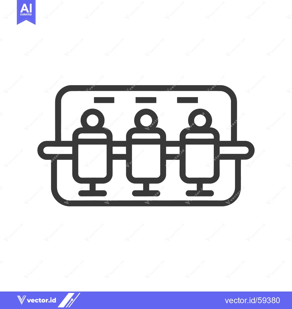 Premium Vector of Minimalist Icon of Three People Sitting Side-by-Side on a Bench, Isola