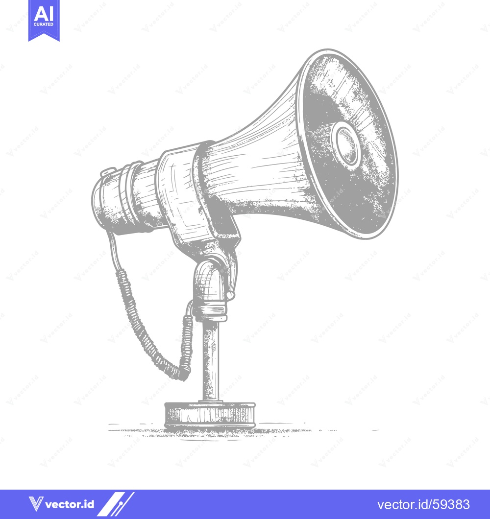Premium Vector dari A Detailed Gray Scale Drawing Of A Loudspeaker Device
