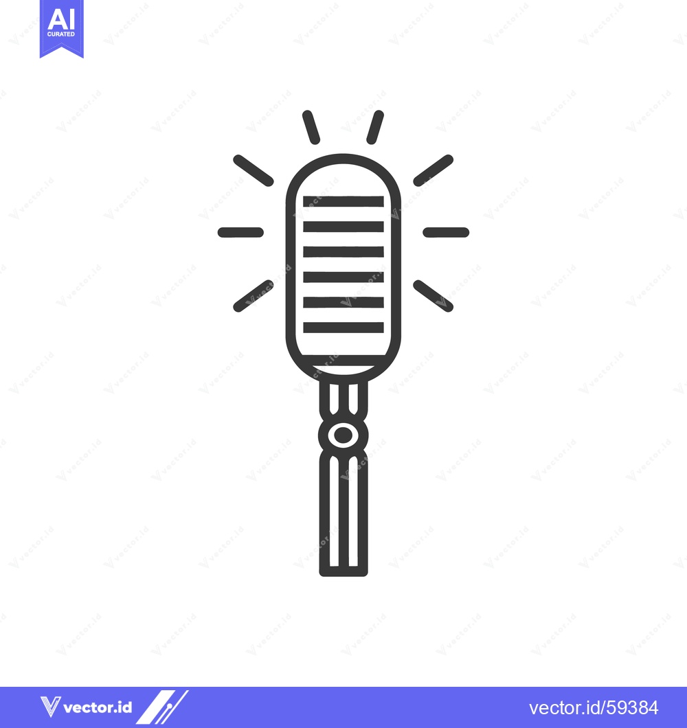 Premium Vector dari A simple line illustration of a vintage looking microphone design