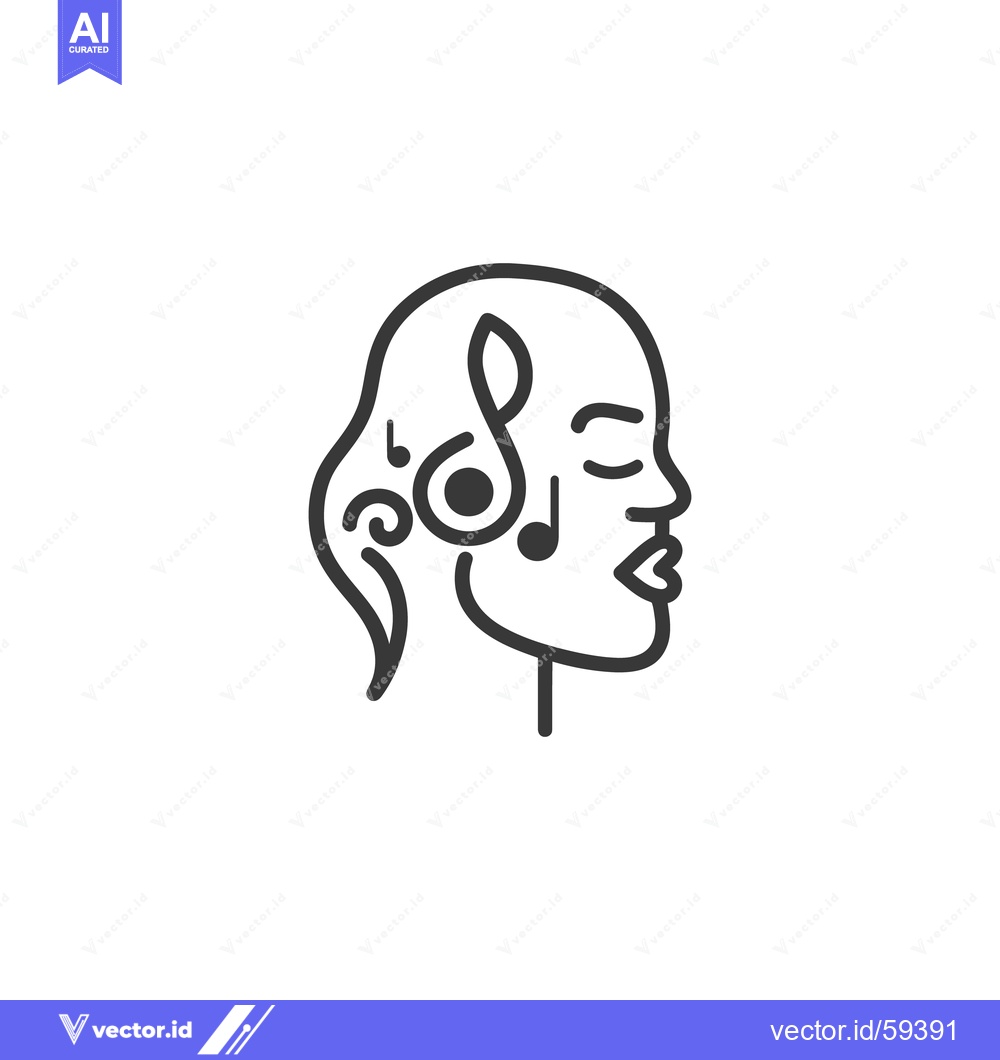 Premium Vector dari A human profile depicted with musical notes within its outline