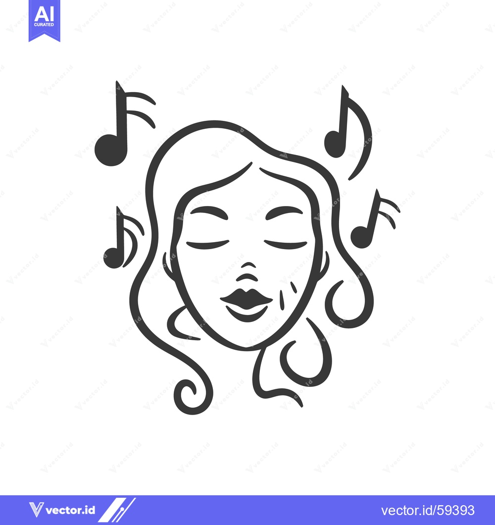 Premium Vector of A woman enjoying music with her eyes closed in meditation