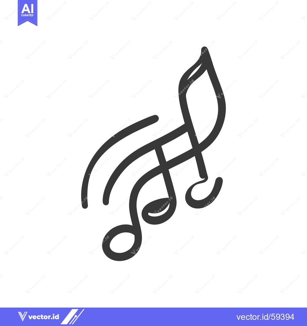 Premium Vector dari Simple graphical representation of musical notes in a curved design