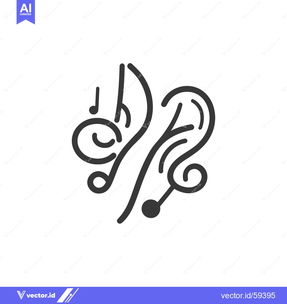Premium Vector of An abstract illustration depicting music and the human ear