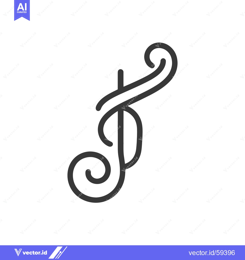Premium Vector dari A black cursive decorative flourish symbol on white background
