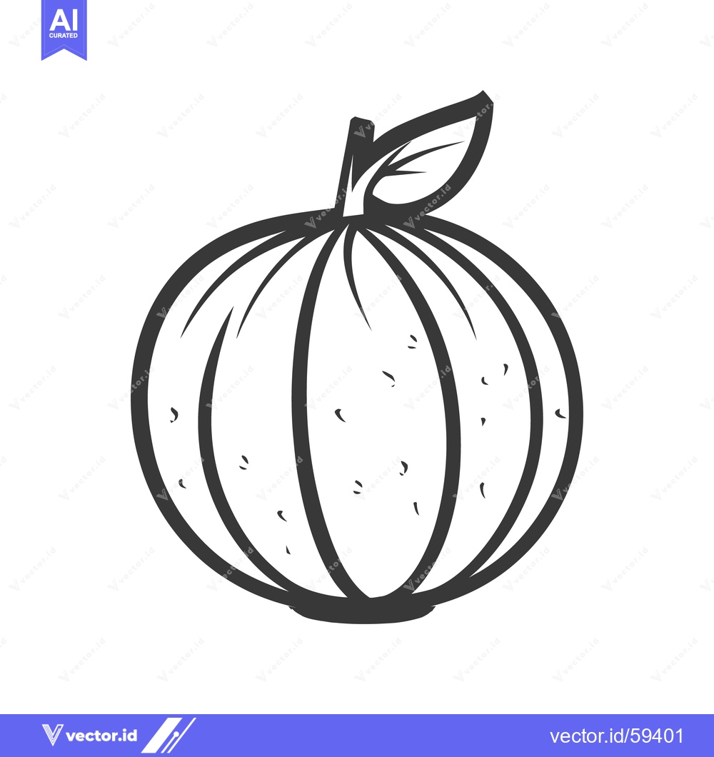 Premium Vector dari A round fruit with a leaf and its attached stem