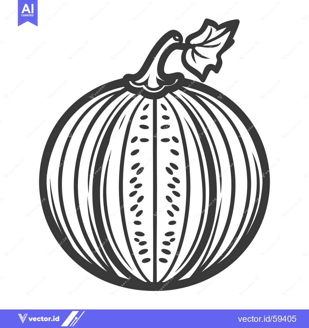Premium Vector dari Vector illustration showing a round fruit with a segmented pattern and