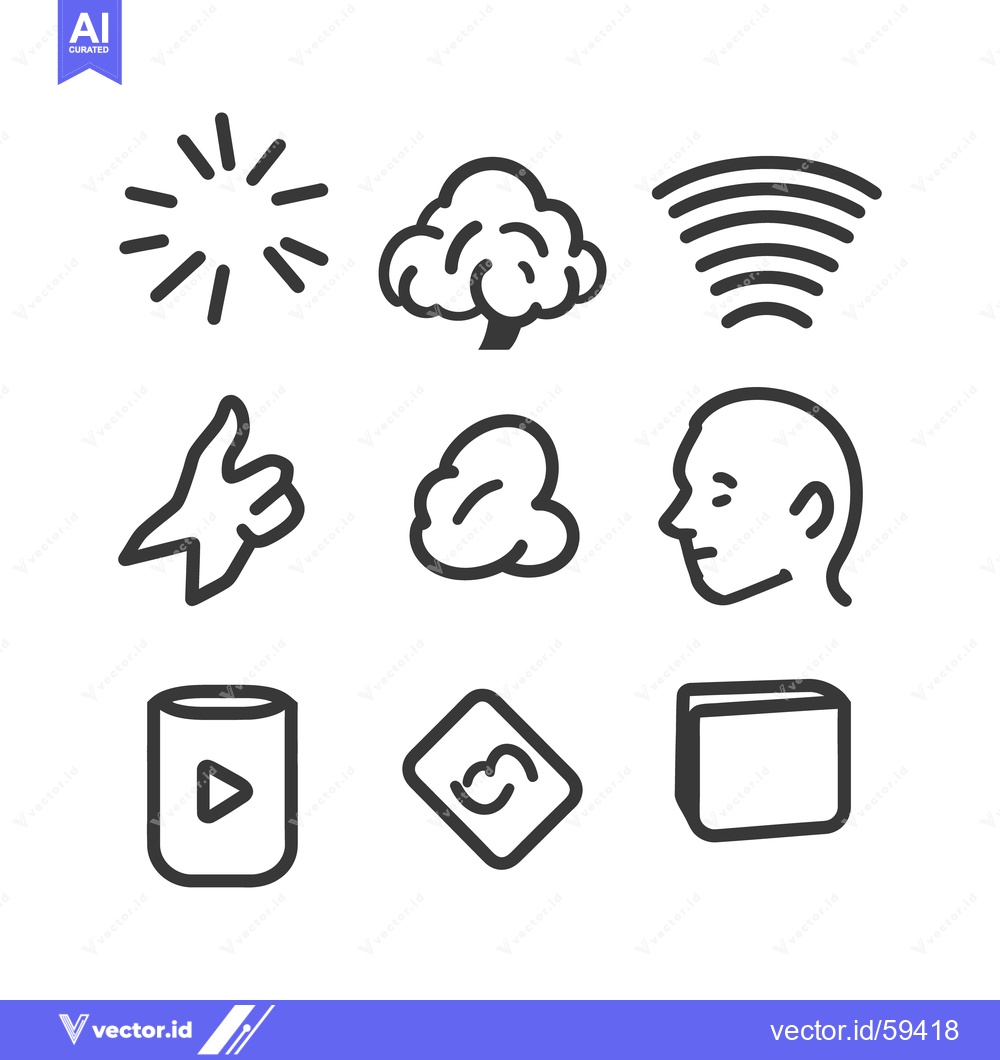 Premium Vector dari Simple hand drawn black and white icons represent various concepts