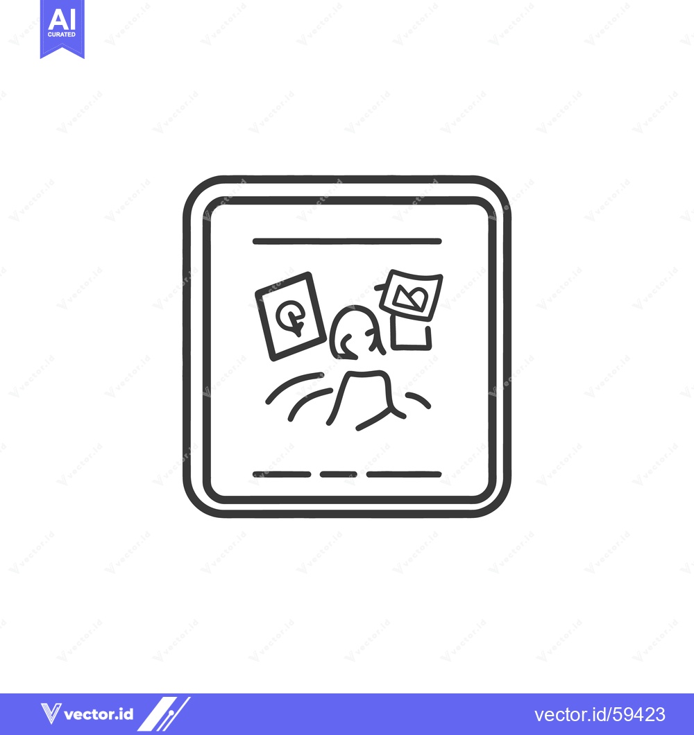 Premium Vector dari A person is looking at various images on a display board