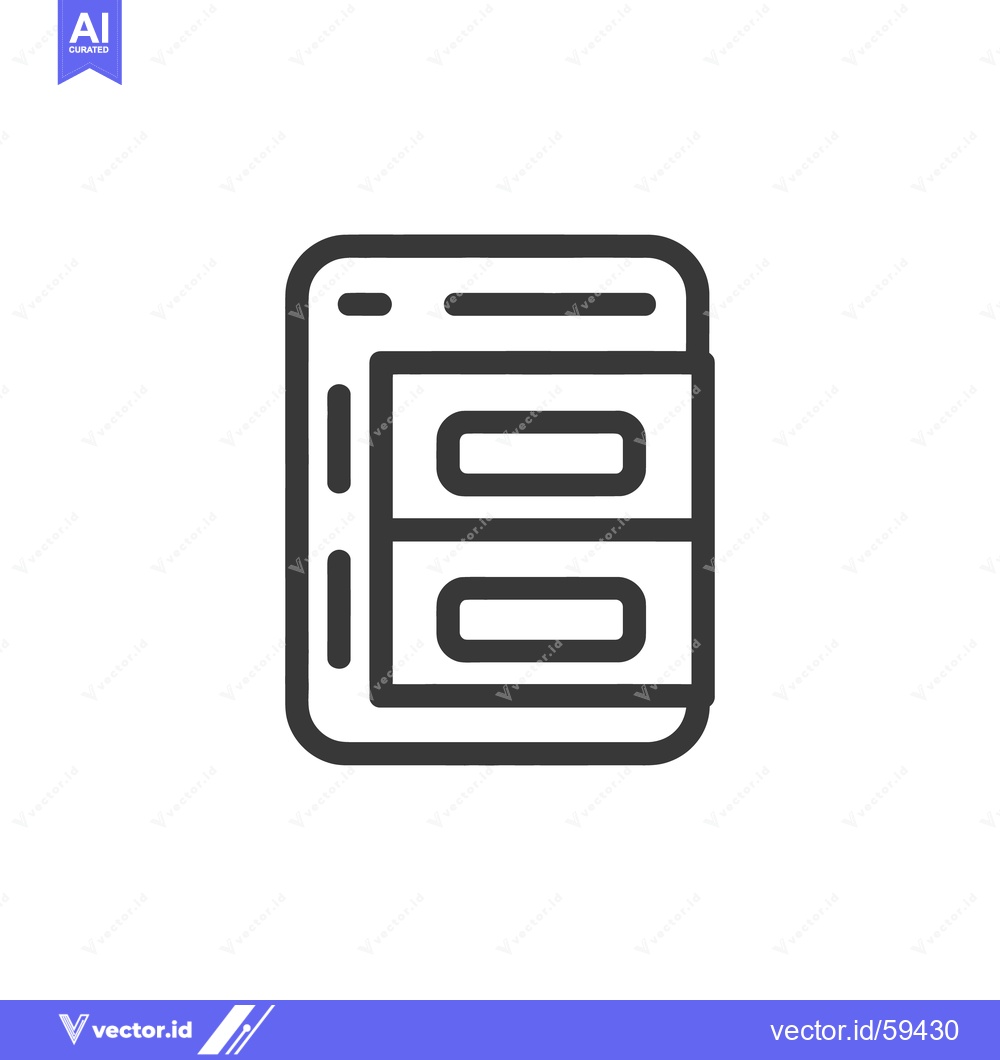 Premium Vector dari Minimalist Archive Icon: Digital File Cabinet Symbol in Outline Style