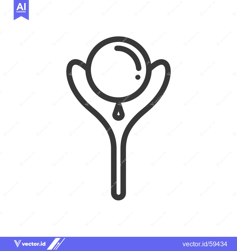 Premium Vector dari Minimalist Icon of a Crystal Ball with Stand, Divination Symbol