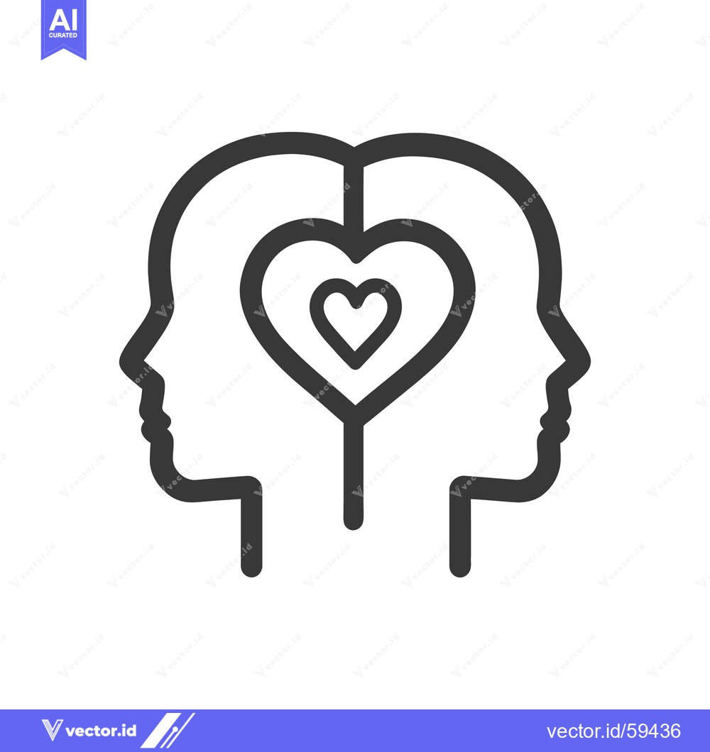 Premium Vector dari Two Human Head Silhouettes Representing Shared Feelings Of Love