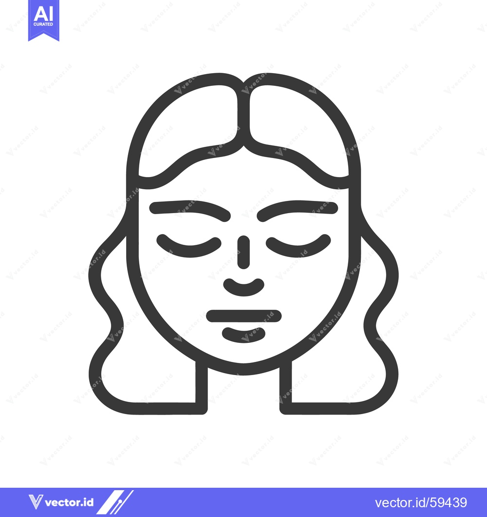 Premium Vector of A stylized image of a woman with closed eyes and hair