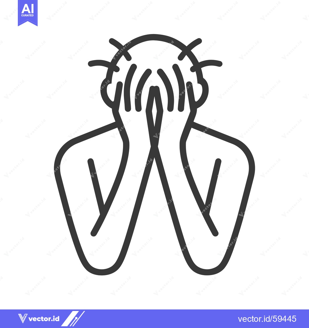 Premium Vector dari A simple black and white illustration of a person experiencing distres