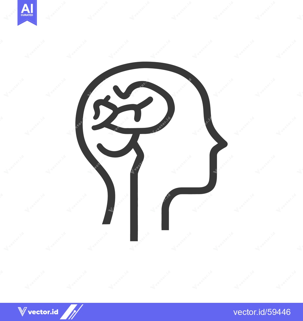 Premium Vector dari A simple illustration showing a human head with a brain