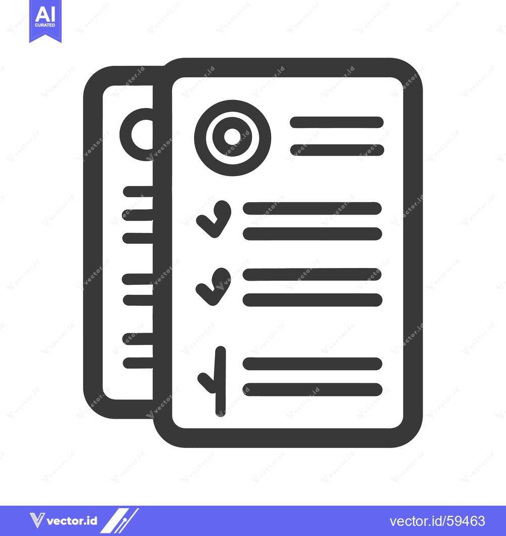 Premium Vector dari Completed Checklist Icon: Dark Gray, Rounded Edges, White Background,