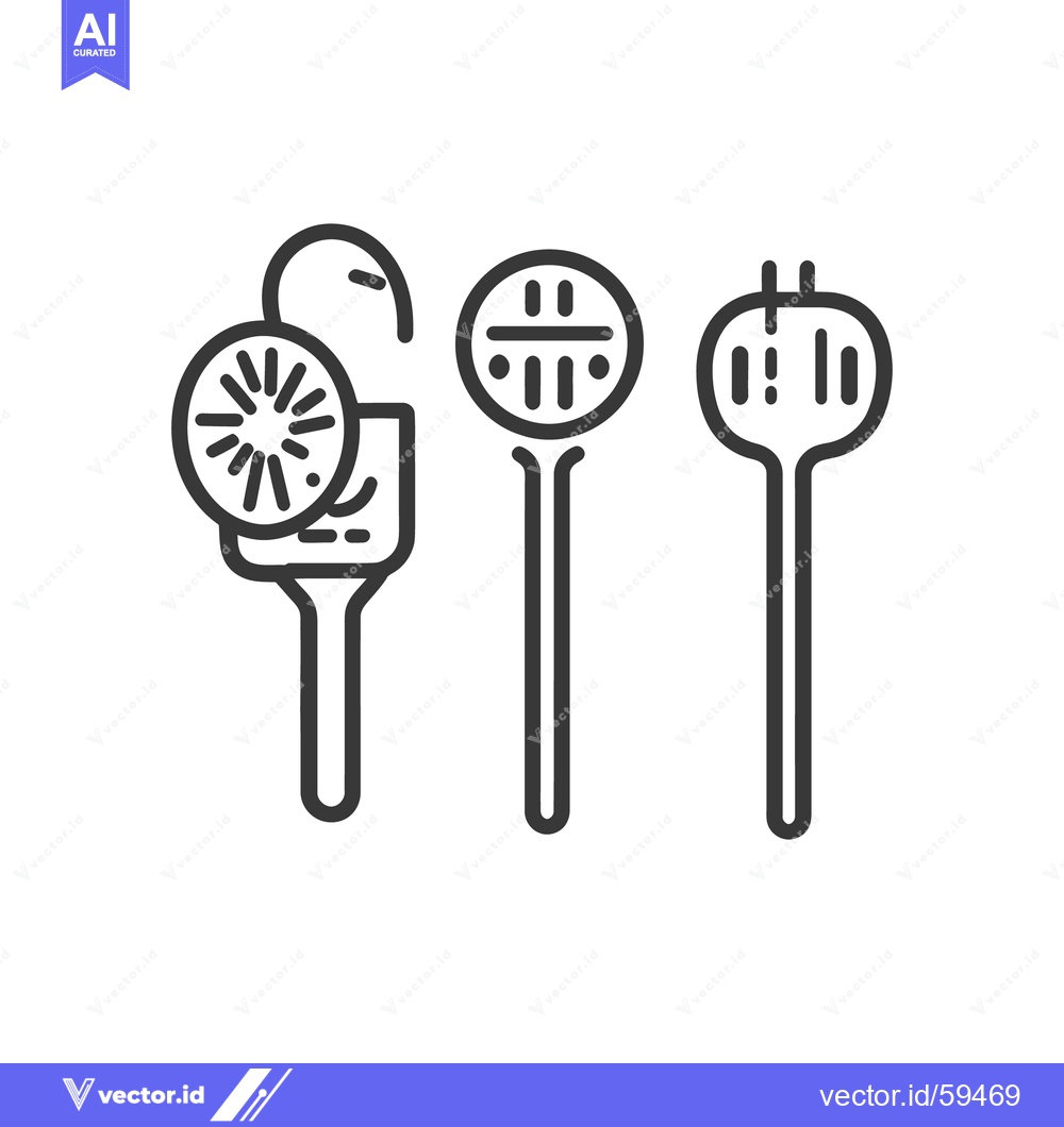 Premium Vector of Black and white icons depicting different kitchen utensils for use