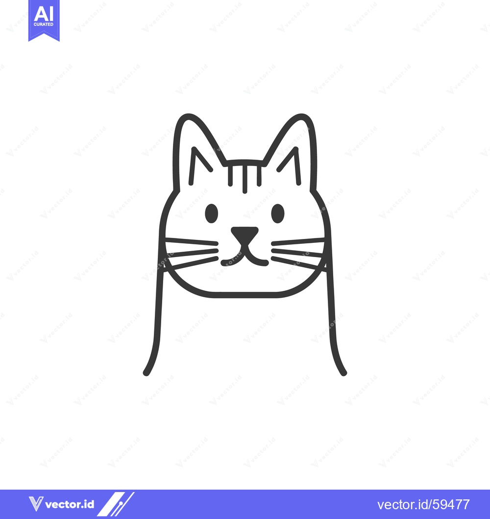 Premium Vector dari A simplified minimalist line drawing of a domestic cat face