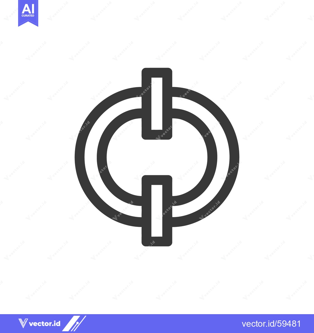 Premium Vector dari Minimalist Chain Link Icon: Bold, Symmetrical Design on White Backgrou