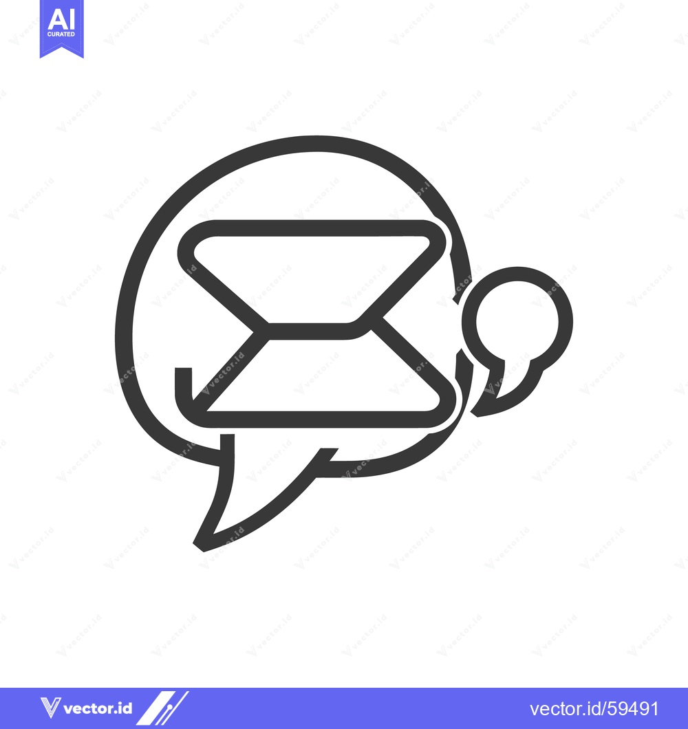 Premium Vector dari An Envelope Symbol Inside a Speech Bubble for Messaging and Communicat