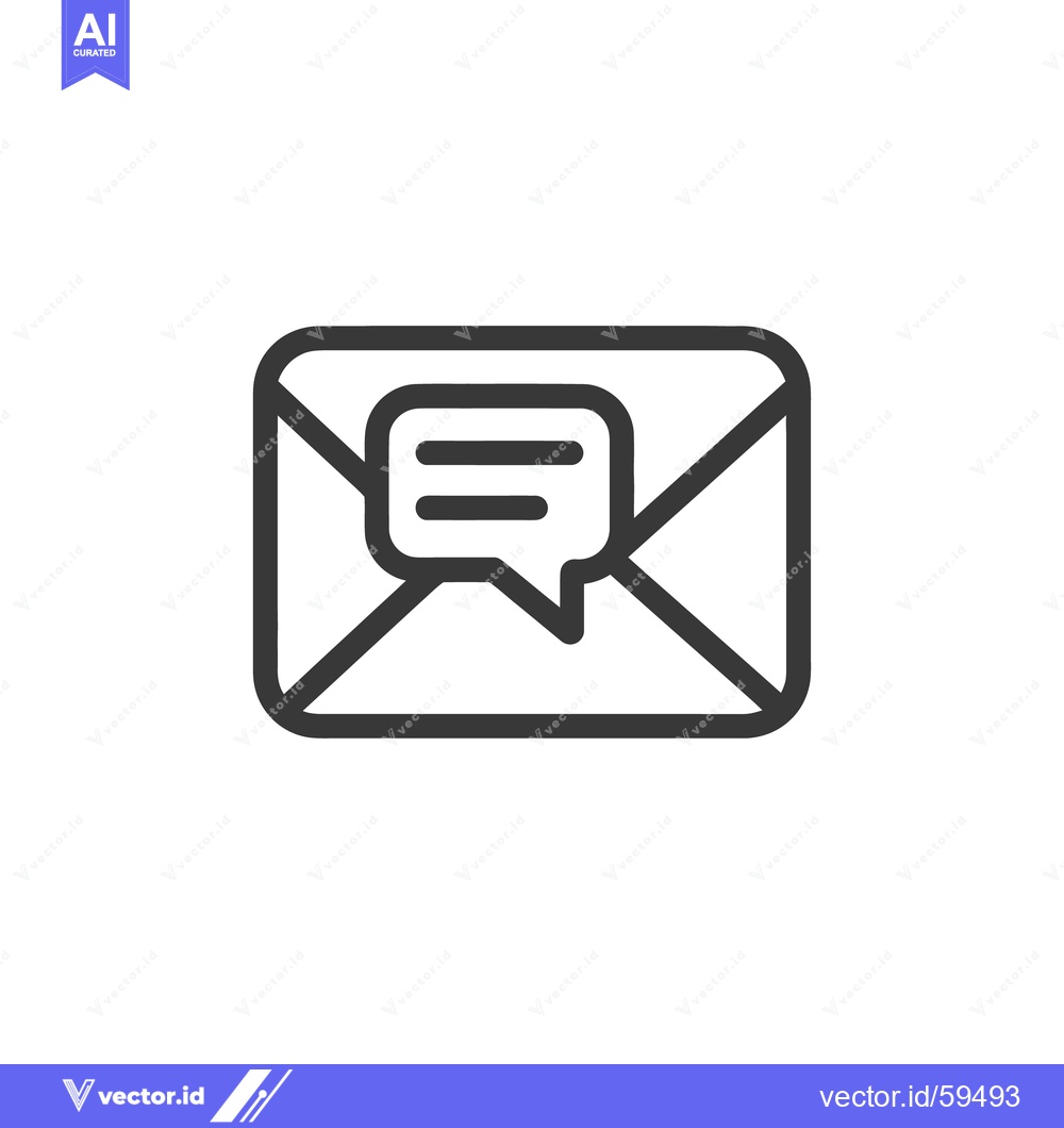 Premium Vector dari Simple Envelope Icon Featuring a Chat Bubble Overlayed Within Its Bord