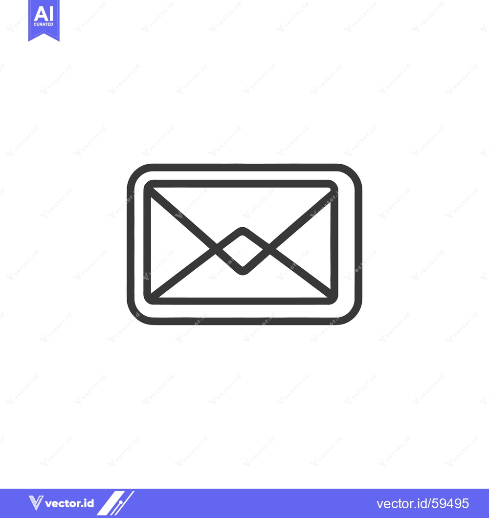 Premium Vector dari Simple Line Drawing Depicting a Rectangular Envelope Symbol