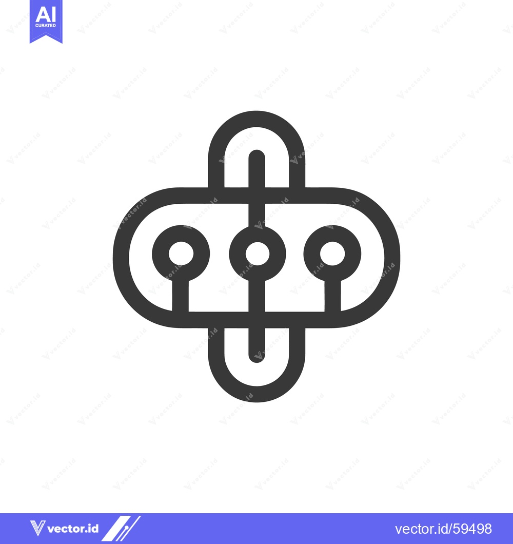 Premium Vector dari Abstract Connection Icon: Symmetrical Design with Rounded Elements on