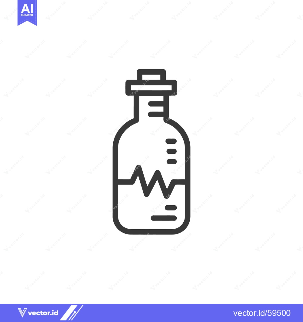 Premium Vector dari Minimalist Icon: Laboratory Bottle with Liquid and Measurement Marks