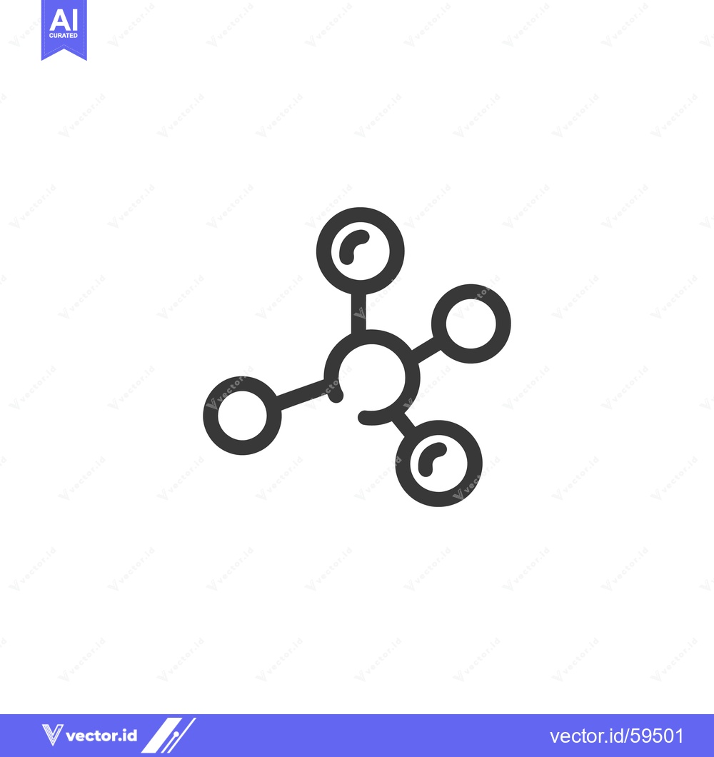 Premium Vector dari Minimalist Molecule Icon: Scientific Structure on White Background
