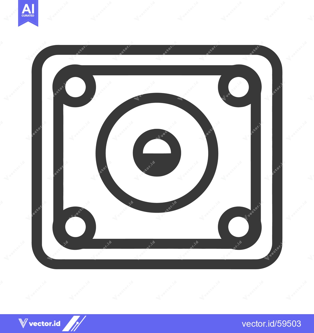 Premium Vector of A simple minimalist icon depicting a stereo speaker component