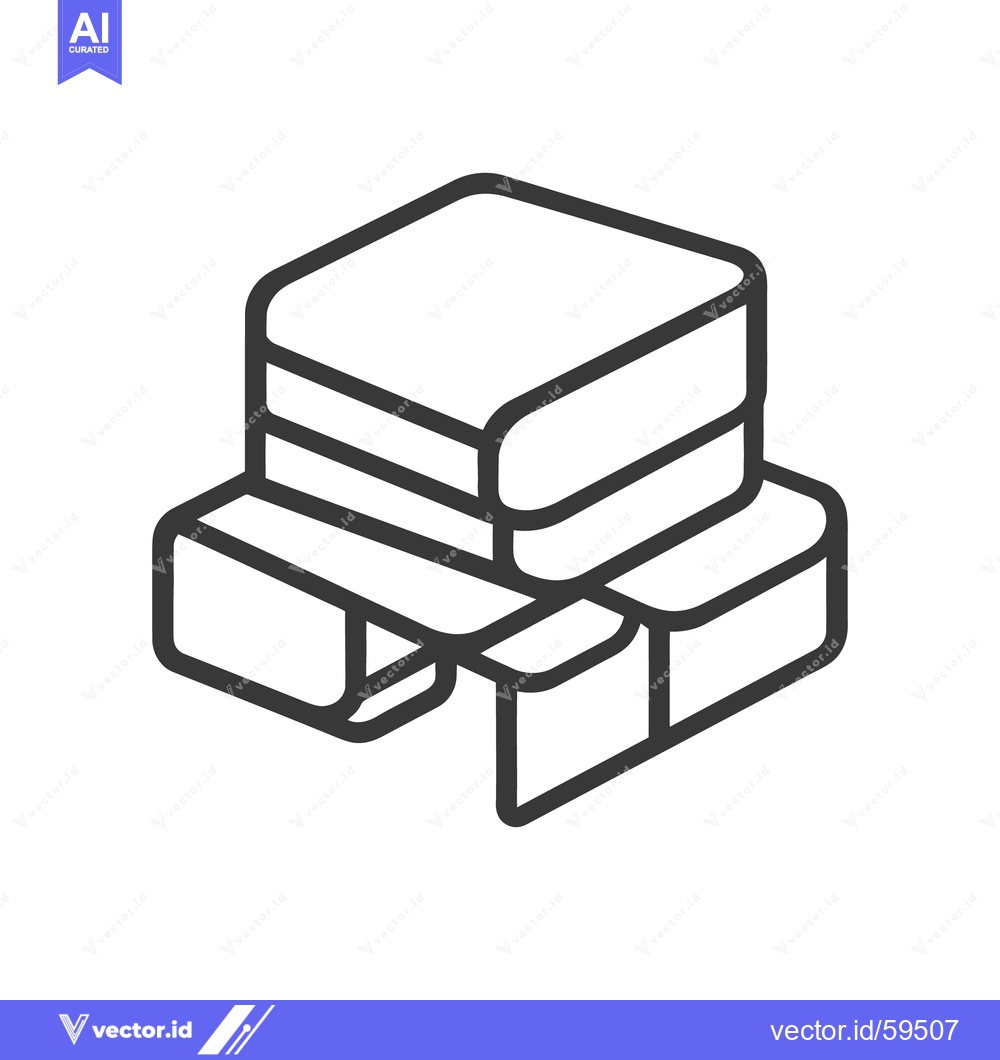 Premium Vector of A simple monochrome illustration depicting a stack of blocks