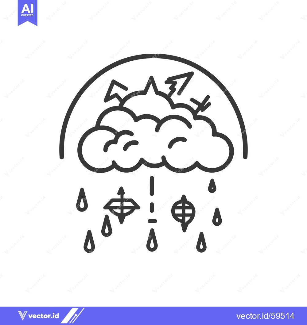 Premium Vector of Black and white line drawing depicting a weather phenomenon concept