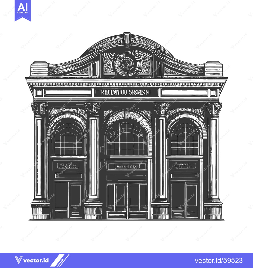 Premium Vector dari The architectural design shows a detailed historical building facade