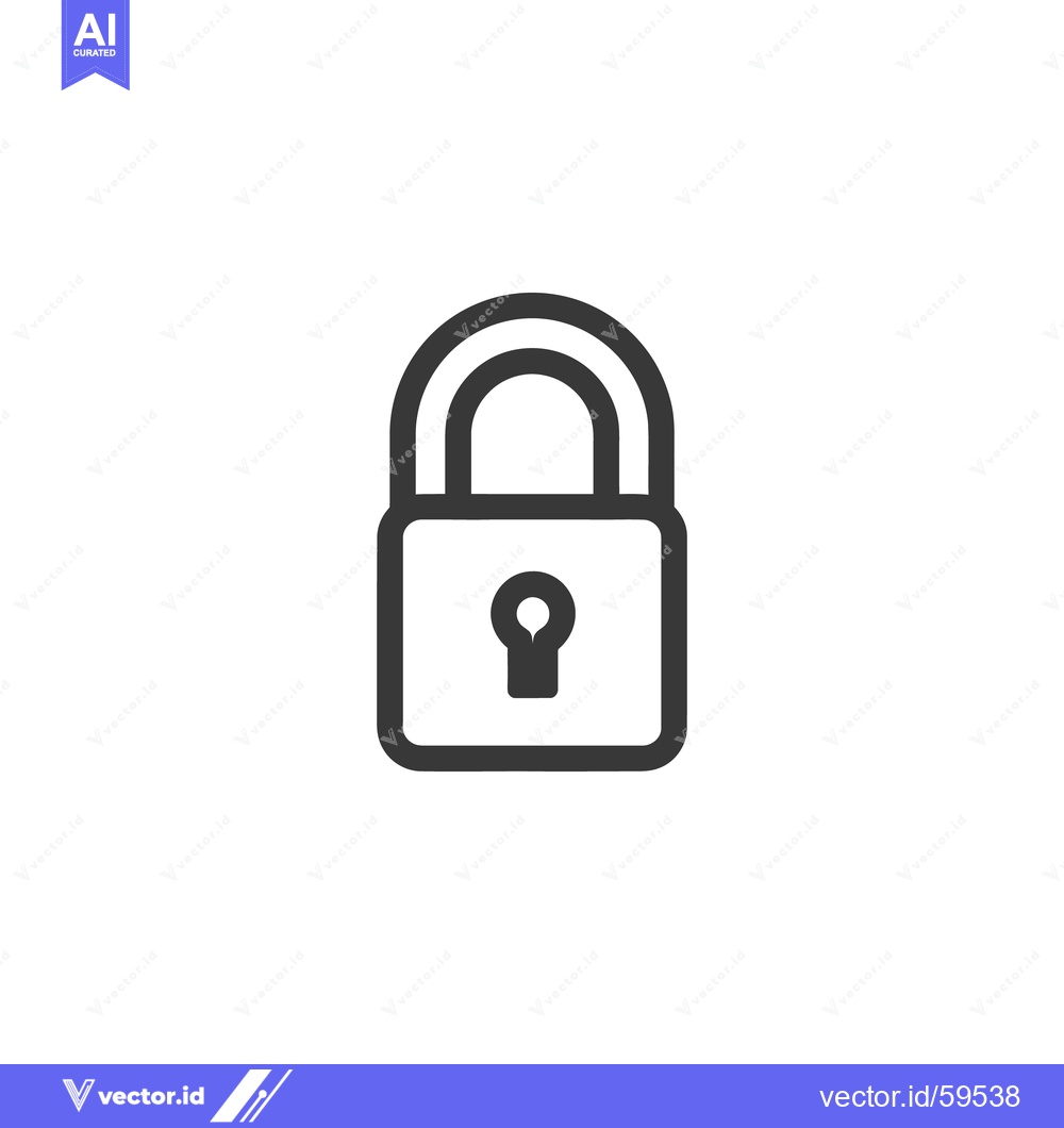 Premium Vector of Bold Graphic: Minimalist Padlock Icon on White Background for Security