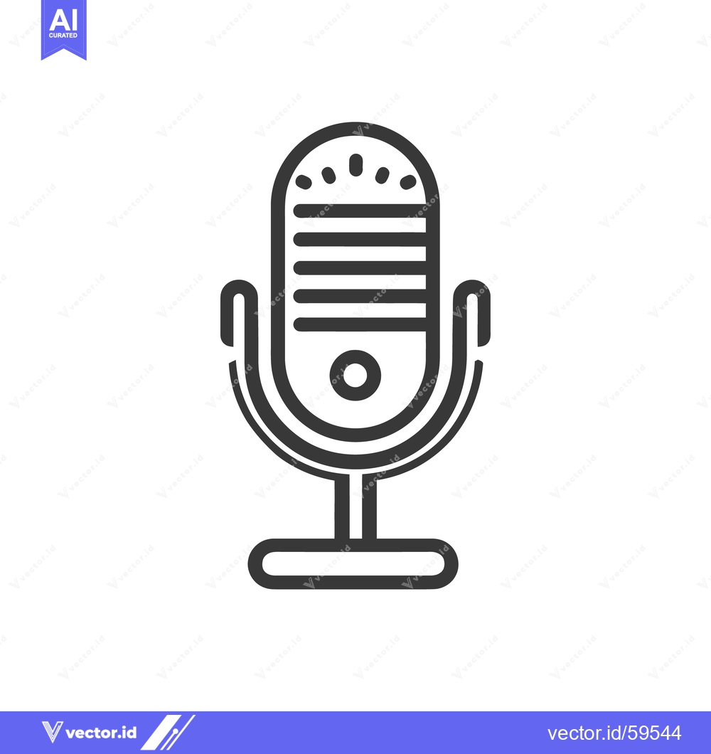 Premium Vector dari Retro Microphone Icon: Bold Line Art for Audio Recording and Broadcast