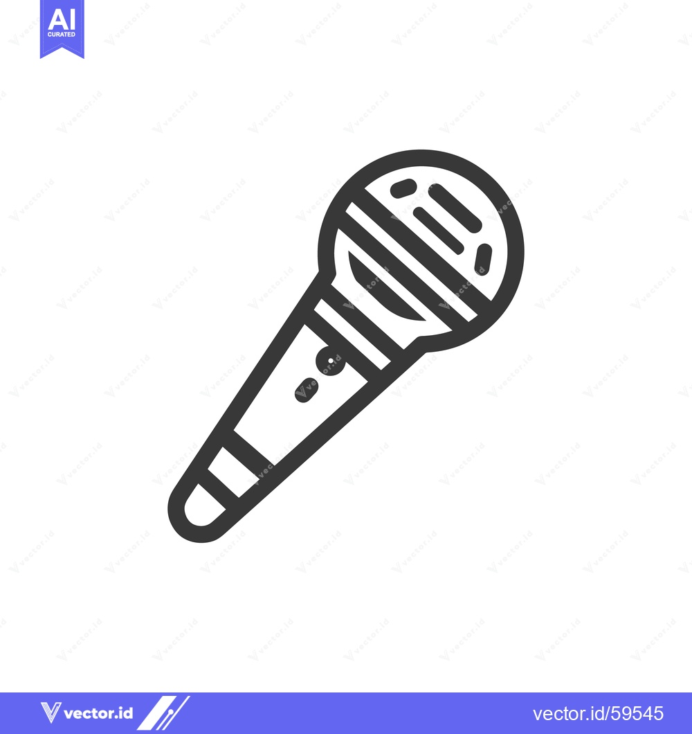 Premium Vector of Sleek Microphone Icon: Bold Outline, Modern Design, Audio Technology