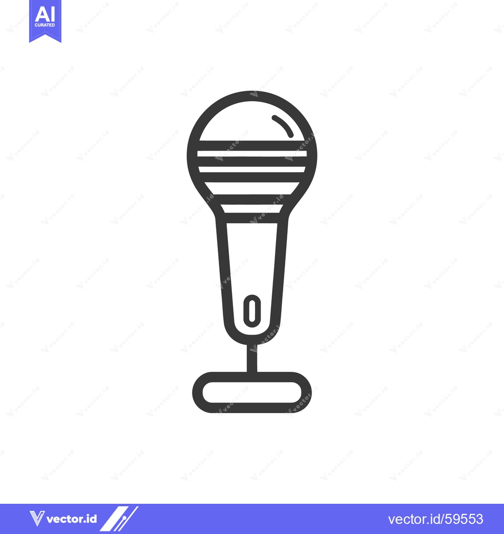 Premium Vector dari Sleek Microphone Icon: Bold Lines, Modern Design, Audio Technology