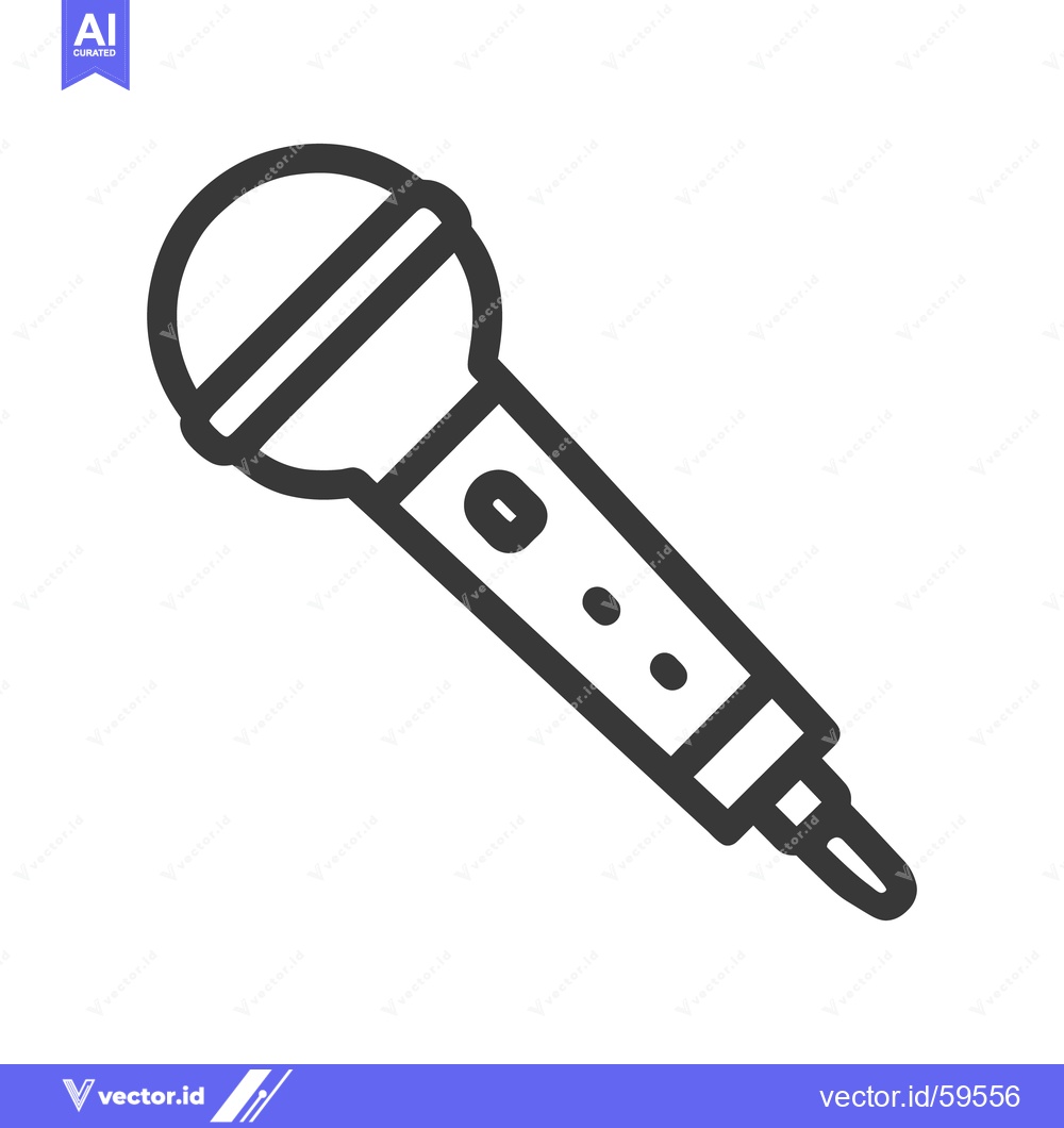 Premium Vector dari Sleek Microphone Icon: Bold Outline, Modern Design, Audio Technology