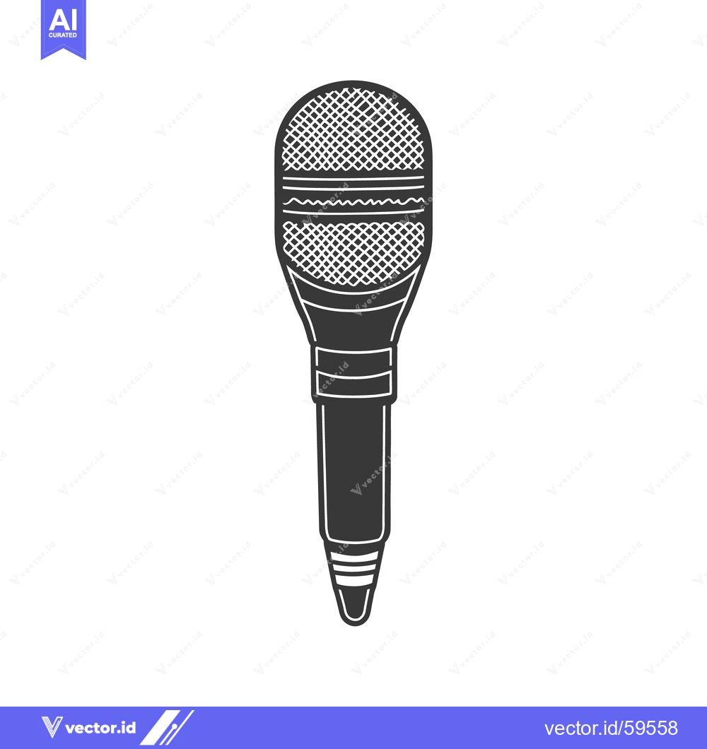 Premium Vector of A simple black and white graphic of a handheld microphone
