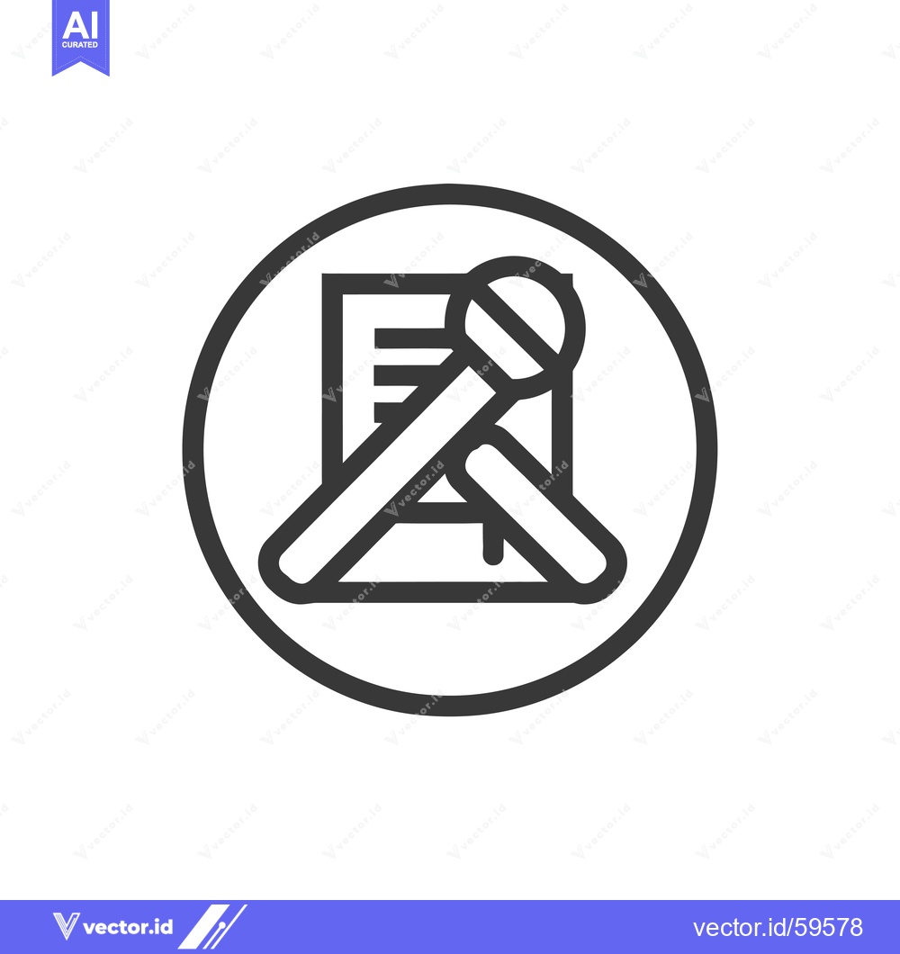 Premium Vector of Microphone and Paper Document in a Circular Frame